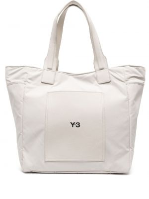 Shopper kabelka s potiskem Y-3 bílá