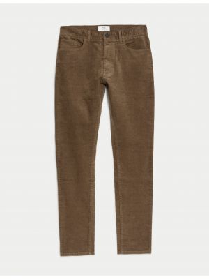 Manšestrové kalhoty Marks & Spencer hnědé