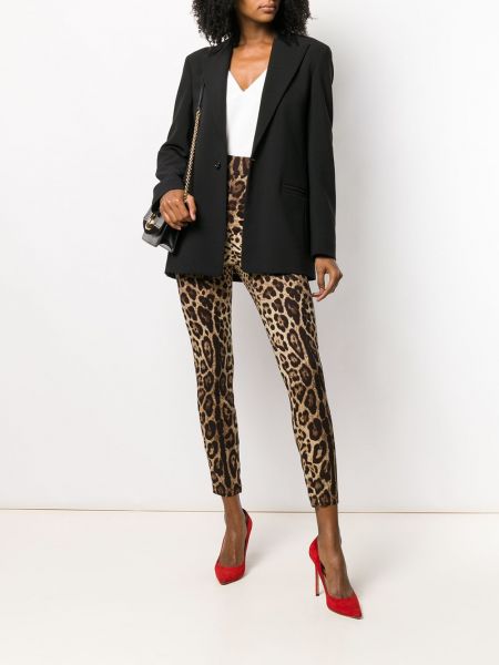 Pantalones con estampado leopardo Dolce & Gabbana marrón