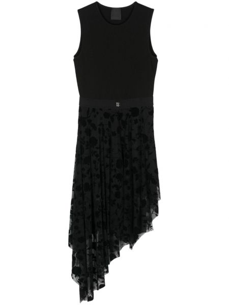 Asimetrična koktejl obleka Givenchy črna