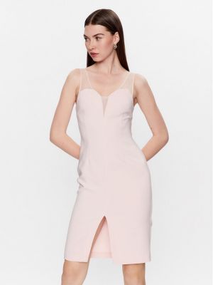 Коктейлна рокля slim Kontatto розово