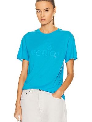T-shirt z nadrukiem Erl - Niebieski