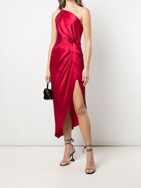Jedwabna sukienka koktajlowa Michelle Mason czerwona