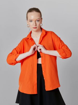 Koszula oversize Hakke pomarańczowa