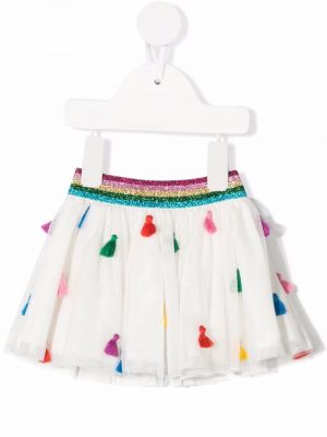 Tyll brodert skjørt for jenter Stella Mccartney Kids hvit