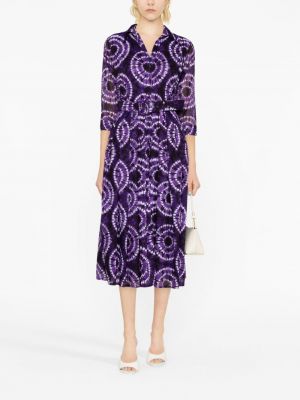 Košilové šaty s potiskem s abstraktním vzorem Samantha Sung fialové