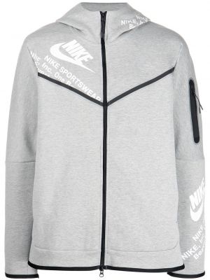 Fleece zip hettegenser Nike grå