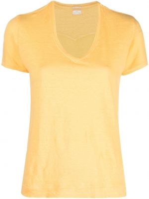 Lněné tričko Massimo Alba žluté