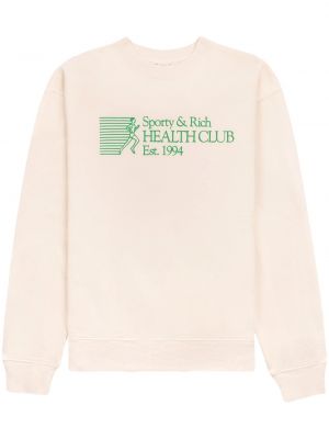 Sweatshirt aus baumwoll mit print Sporty & Rich weiß