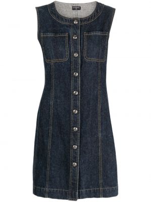 Džínsové šaty bez rukávov Chanel Pre-owned modrá