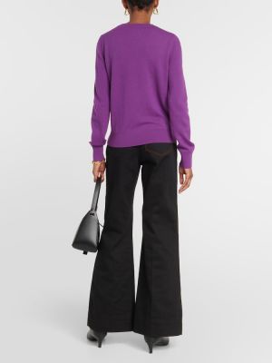 Vlnený sveter s výšivkou A.p.c. fialová