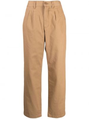 Pantaloni cu picior drept plisate Chocoolate maro