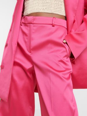 Saténové kalhoty relaxed fit Magda Butrym růžové