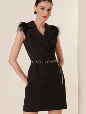 Sukienka w piórka By Saygı czarna