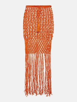 Mini falda de algodón Anna Kosturova naranja