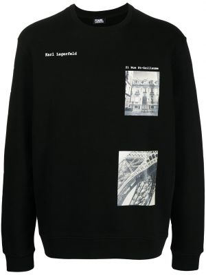 Trykt sweatshirt Karl Lagerfeld svart