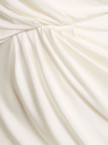 Мини рокля от джърси с драперии Alexandre Vauthier бяло