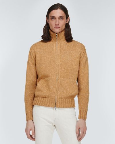 Kašmira džemperis ar rāvējslēdzēju Loro Piana bēšs