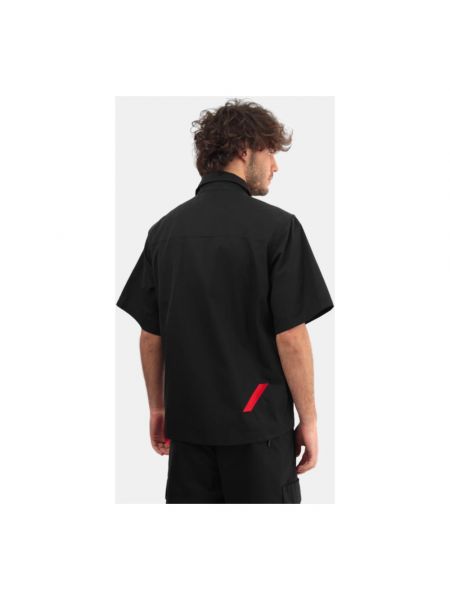Camisa de algodón de tejido jacquard Afterlabel negro