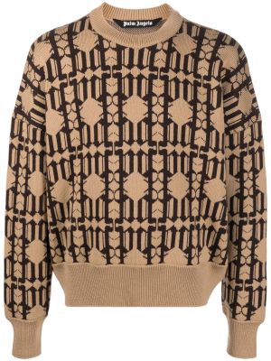 Jacquard pullover Palm Angels beige