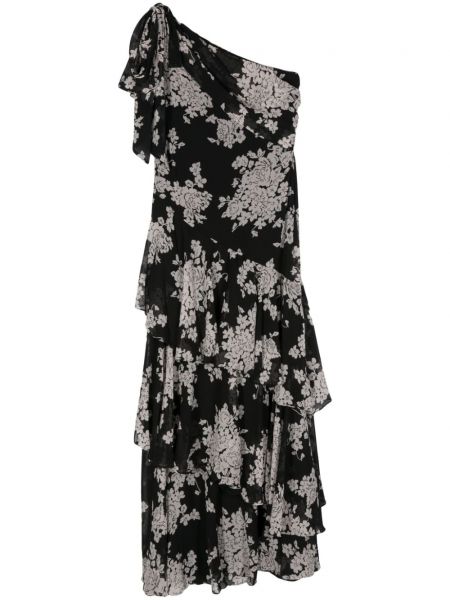 Sukienka w kwiatki z nadrukiem z falbankami Lauren Ralph Lauren