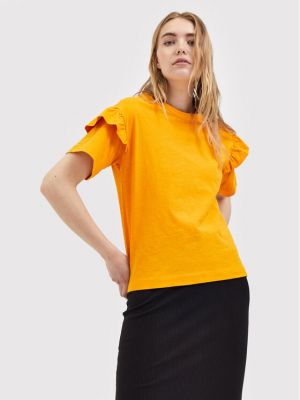 T-shirt Selected Femme, pomarańczowy