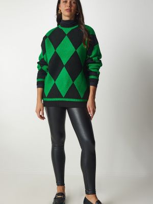 Oversize džemperis Happiness İstanbul zaļš