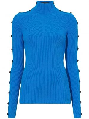 Długi sweter bawełniane z długim rękawem Proenza Schouler - niebieski