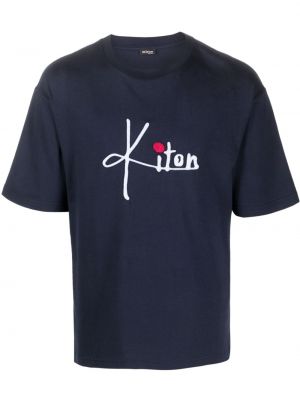 Bavlněné tričko s potiskem Kiton modré