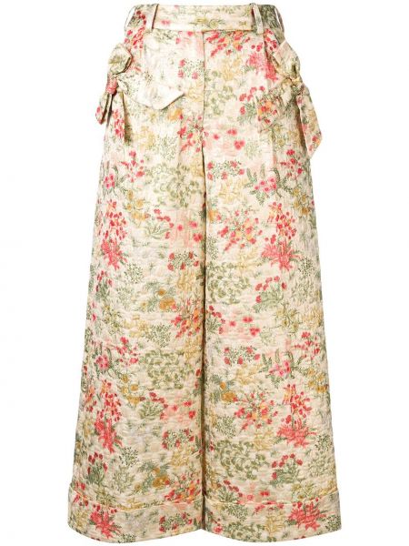 Simone Rocha укороченные брюки с цветочным принтом