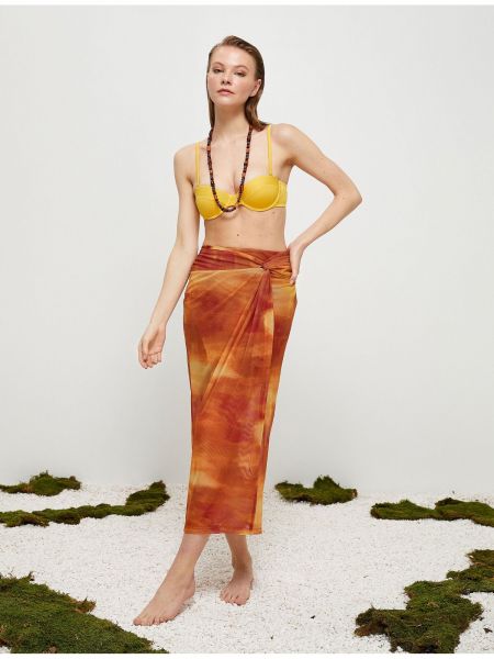 Drapované tylové bavlněné midi sukně Koton