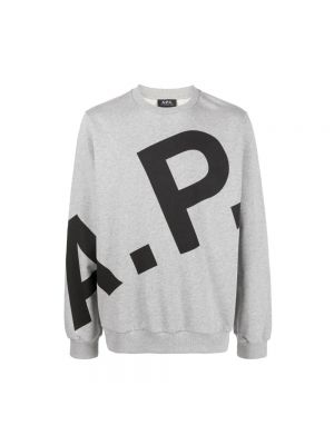 Sweatshirt mit rundhalsausschnitt mit print A.p.c. grau