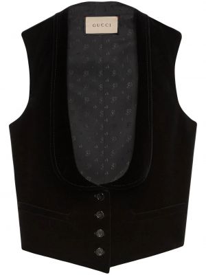 Sametová vesta s knoflíky Gucci černá