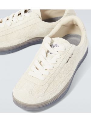 Sneakers in pelle scamosciata Stone Island beige