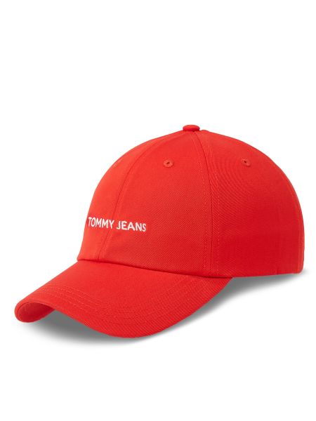 Kepurė su snapeliu Tommy Jeans raudona
