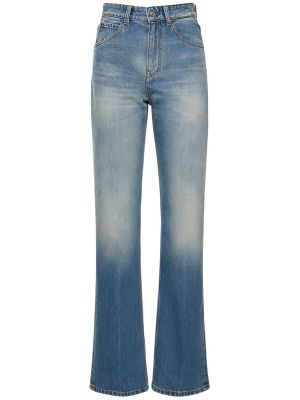 Bavlnené džínsy s vysokým pásom Victoria Beckham modrá