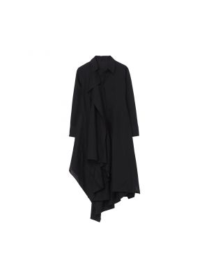 Yohji Yamamoto Платье с подкладкой по правой стороне черное