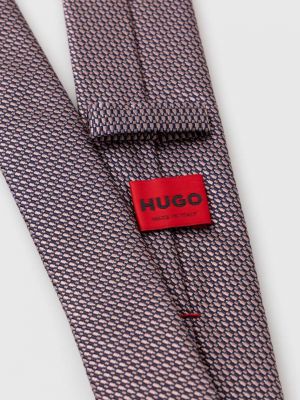 Jedwabny krawat Hugo różowy