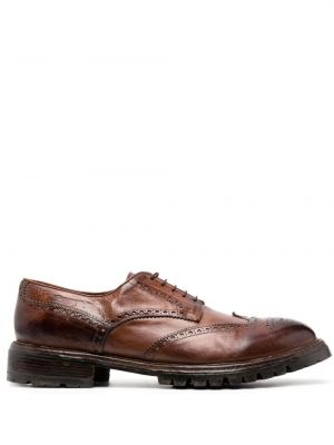 Pantofi brogue cu șireturi din piele din dantelă Eleventy maro