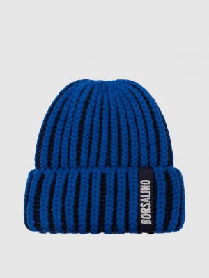 Синяя шерстяная шапка Borsalino