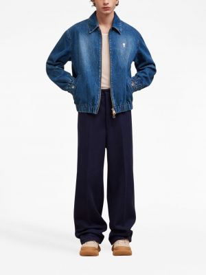 Džínová bunda na zip Ami Paris modrá