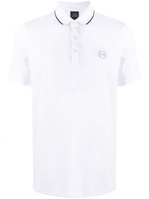 Поло тениска бродирана Armani Exchange бяло