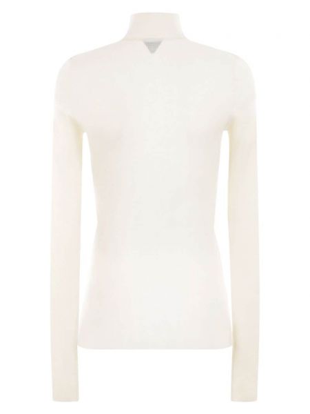 Sweter wełniany Bottega Veneta biały
