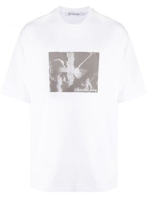 T-shirt à imprimé Calvin Klein blanc