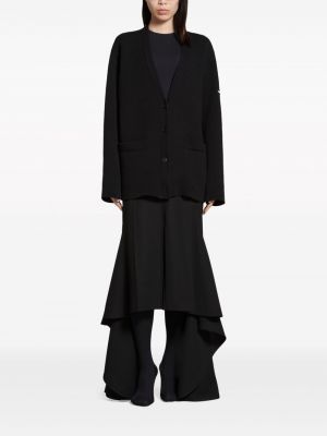 Woll strickjacke mit v-ausschnitt Balenciaga schwarz