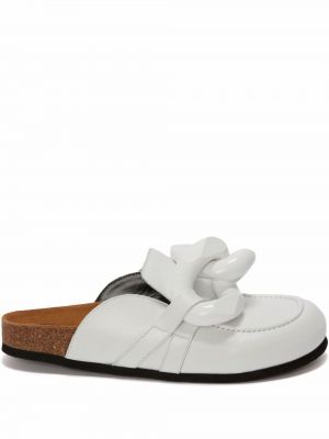 Papuci tip mules Jw Anderson alb