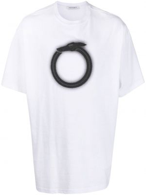 T-shirt con stampa Trussardi bianco