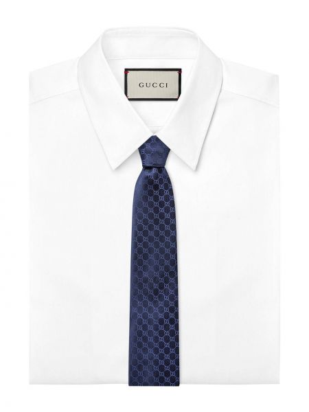 Cravate à imprimé Gucci bleu