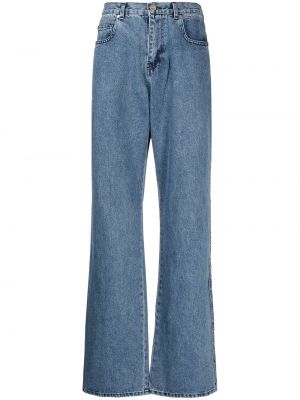 Stjernemønster pigget flared jeans Afb blå