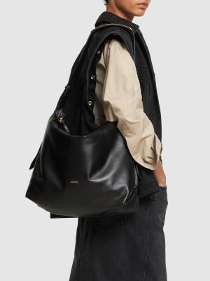 Kožená kabelka Isabel Marant černá